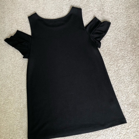 LOFT XXS Petite Black Ruffle Sleeve Top - Picture 5 of 5